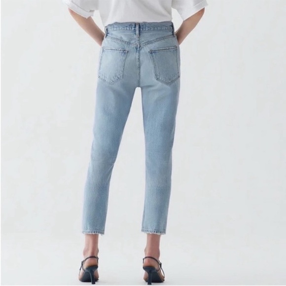 AGOLDE Riley Hi Rise Straight Crop Jean Light Wash Size 25 - Picture 13 of 13